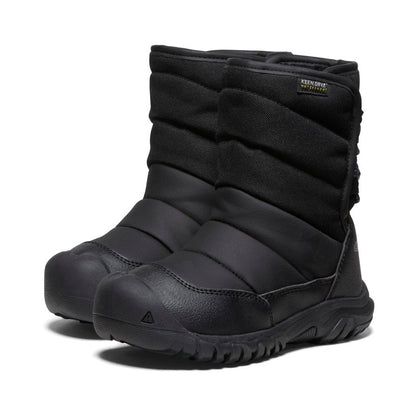 Keen Little Kids' Puffrider Waterproof Winter Boot | Black/Steel Grey