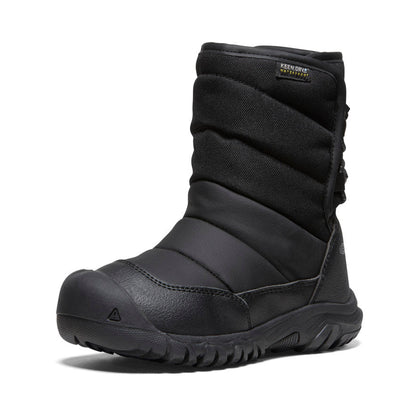 Keen Little Kids' Puffrider Waterproof Winter Boot | Black/Steel Grey