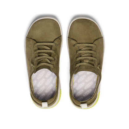 Keen Big Kids' KNX Leather Sneaker | Martini Olive/Evening Primrose