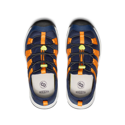 Keen Big Kids' Motozoa Sneaker | Naval Academy/Bright Marigold